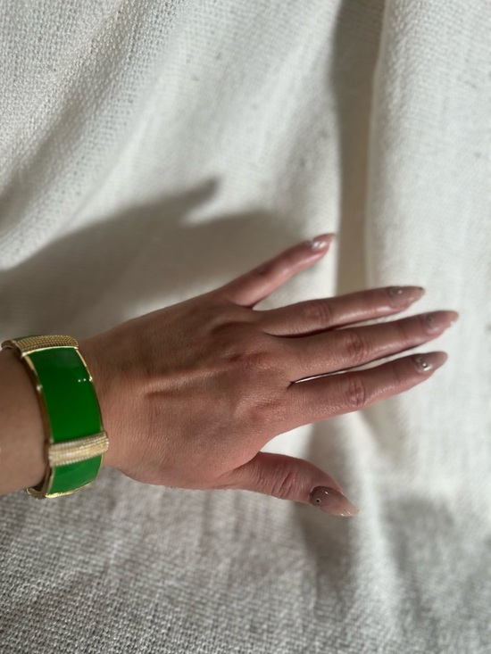 Lydell Nyc Jewelry - Green Enamel and Gold-Tone Cuff Bracelet - Women Jewelry